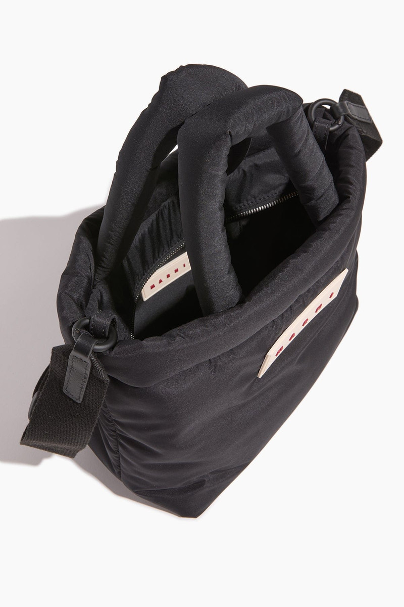 Nylon Puff Small Tote Bag in Black 5