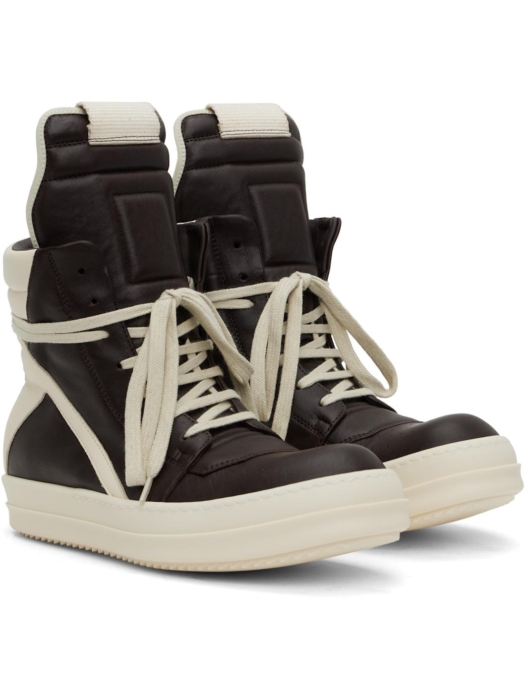 Brown & Off-White Hollywood Geobasket Sneakers - 4