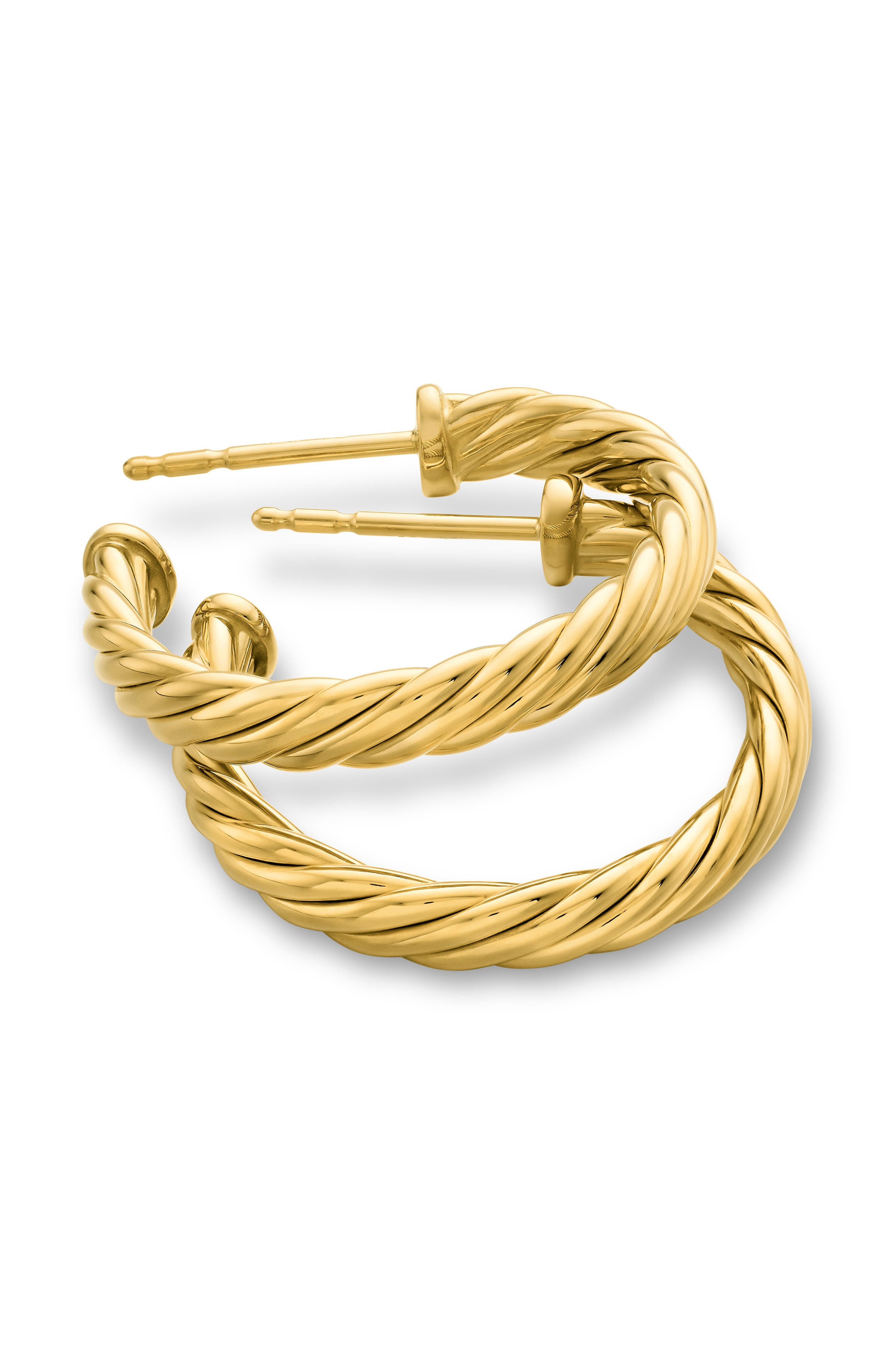 David Yurman Small Cablespira Hoop Earrings in 18K Yellow Gold at Nordstrom - 5