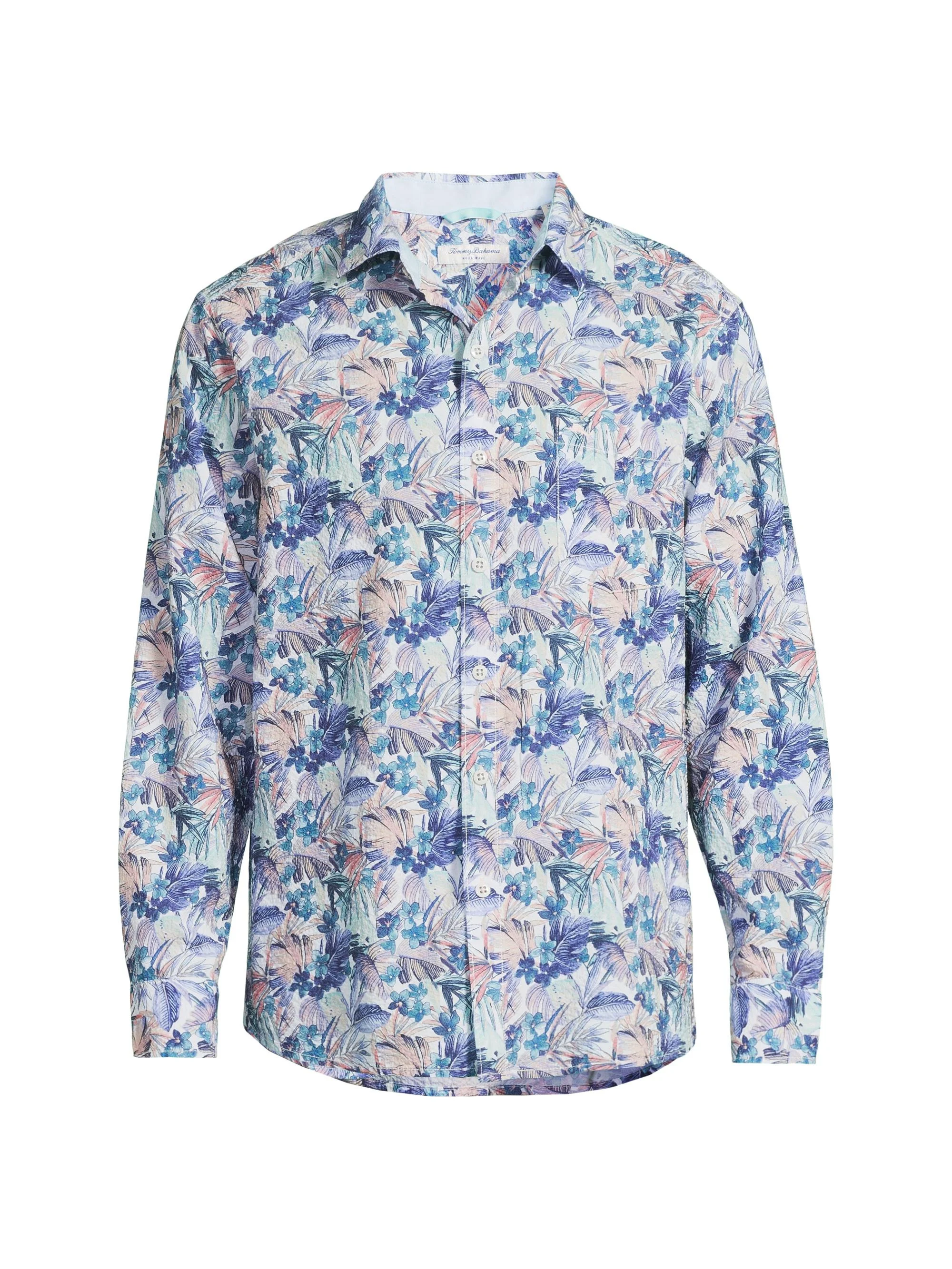 Men's Nova Wave Amalfi Gardens Floral Stretch-Cotton Shirt - Aquarius - 1