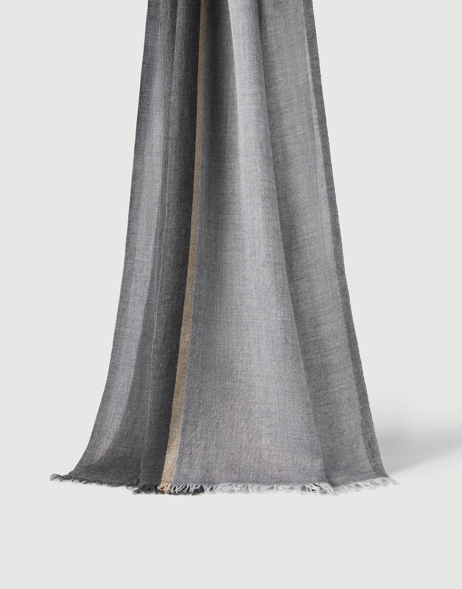 Cashmere and silk color block scarf - 1