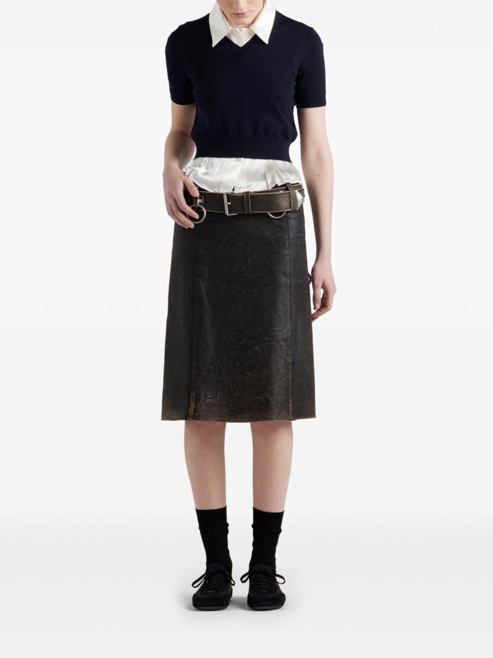 leather mini skirt - 2