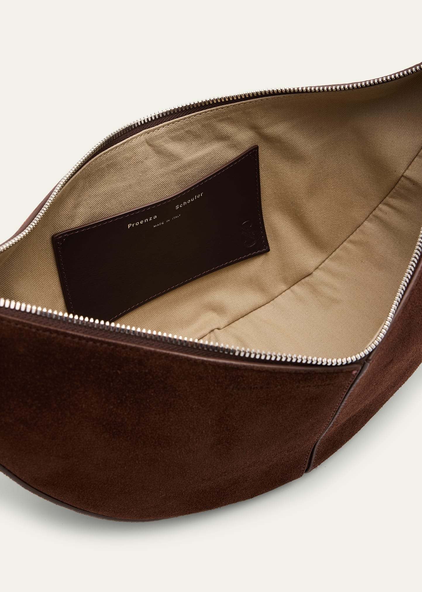 Slide Zip Suede Shoulder Bag - 4