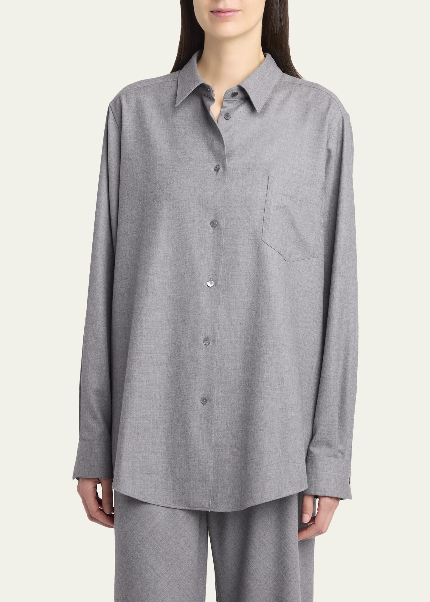 Pino Wool Button-Down Shirt - 4