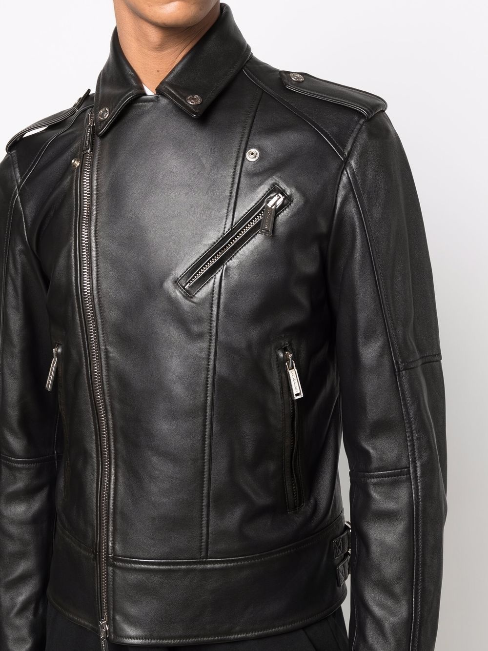 leather biker jacket - 5