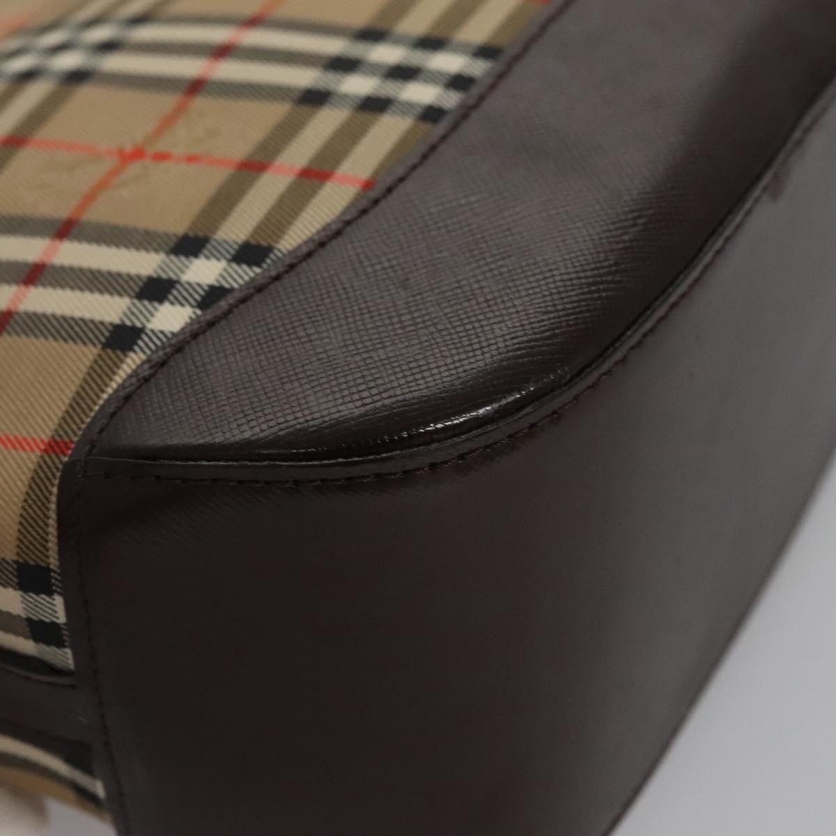 Burberry Nova Check Hand Bag Canvas Beige Brown - 7