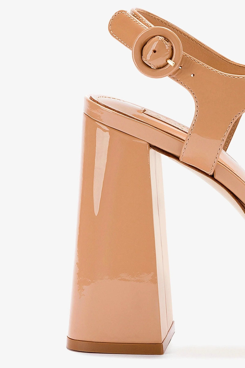 Bee Sandal In Tan Patent Leather 4