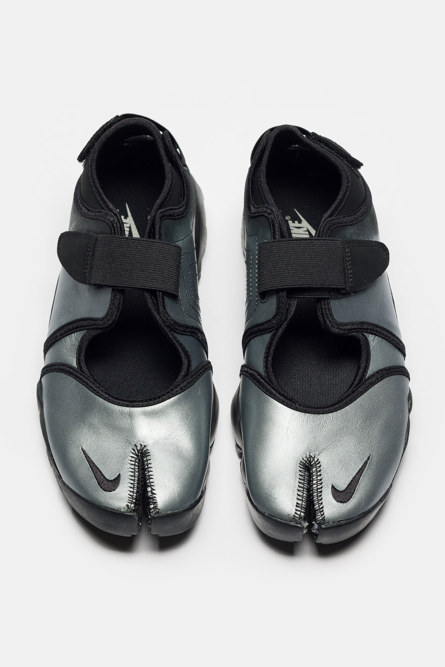 Air Rift Leather Sneaker in Metallic Silver/Black - 4