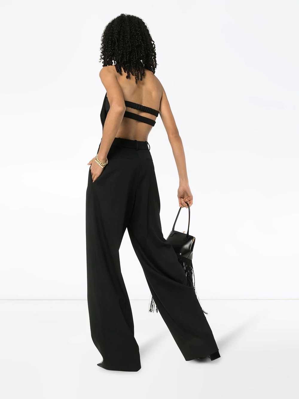 halter neck wide leg jumpsuit - 3