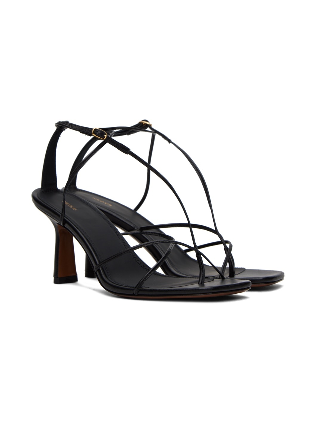 Black Alphard Heeled Sandals - 4