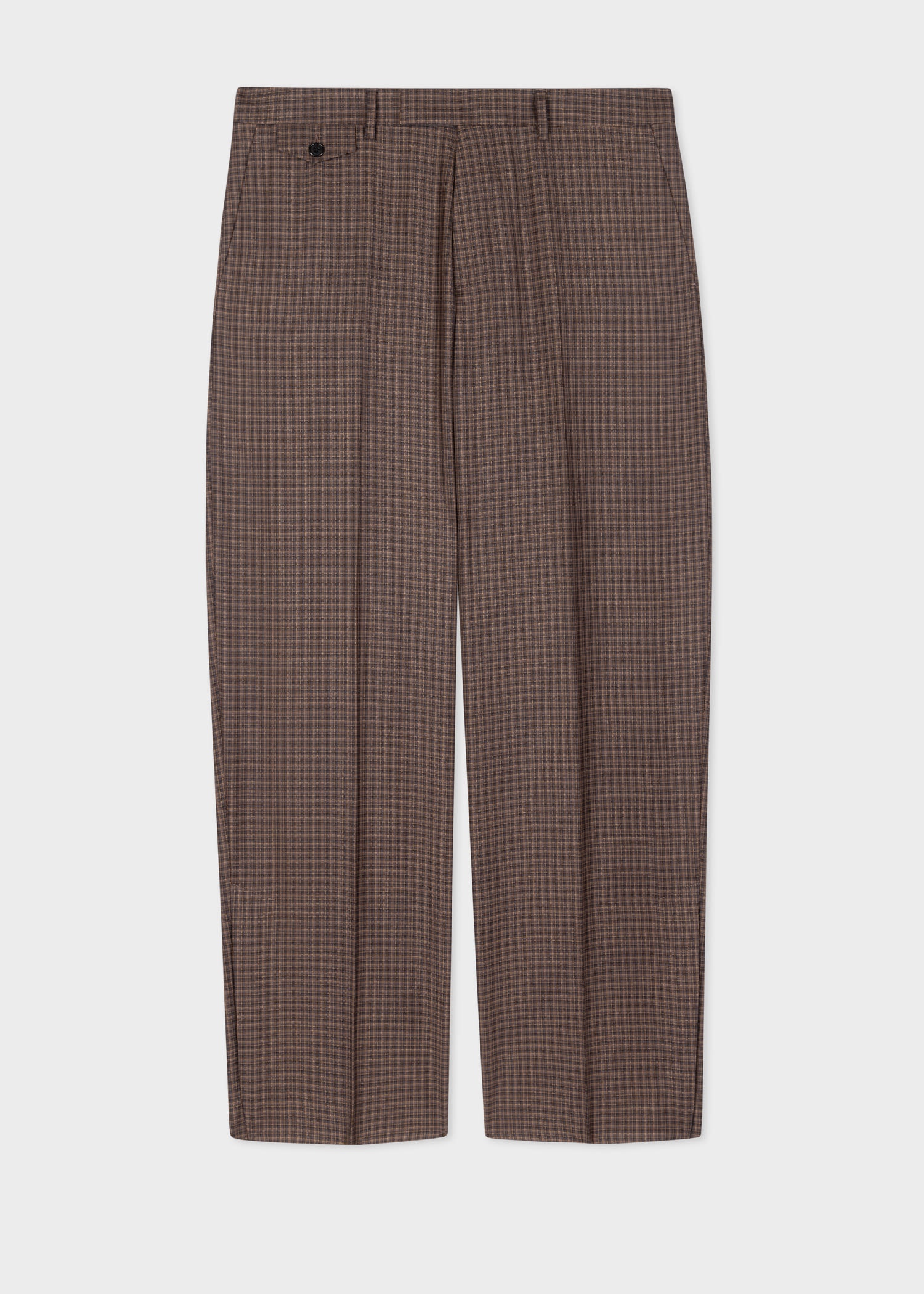 Wool Gingham Wide Leg Suit - 5