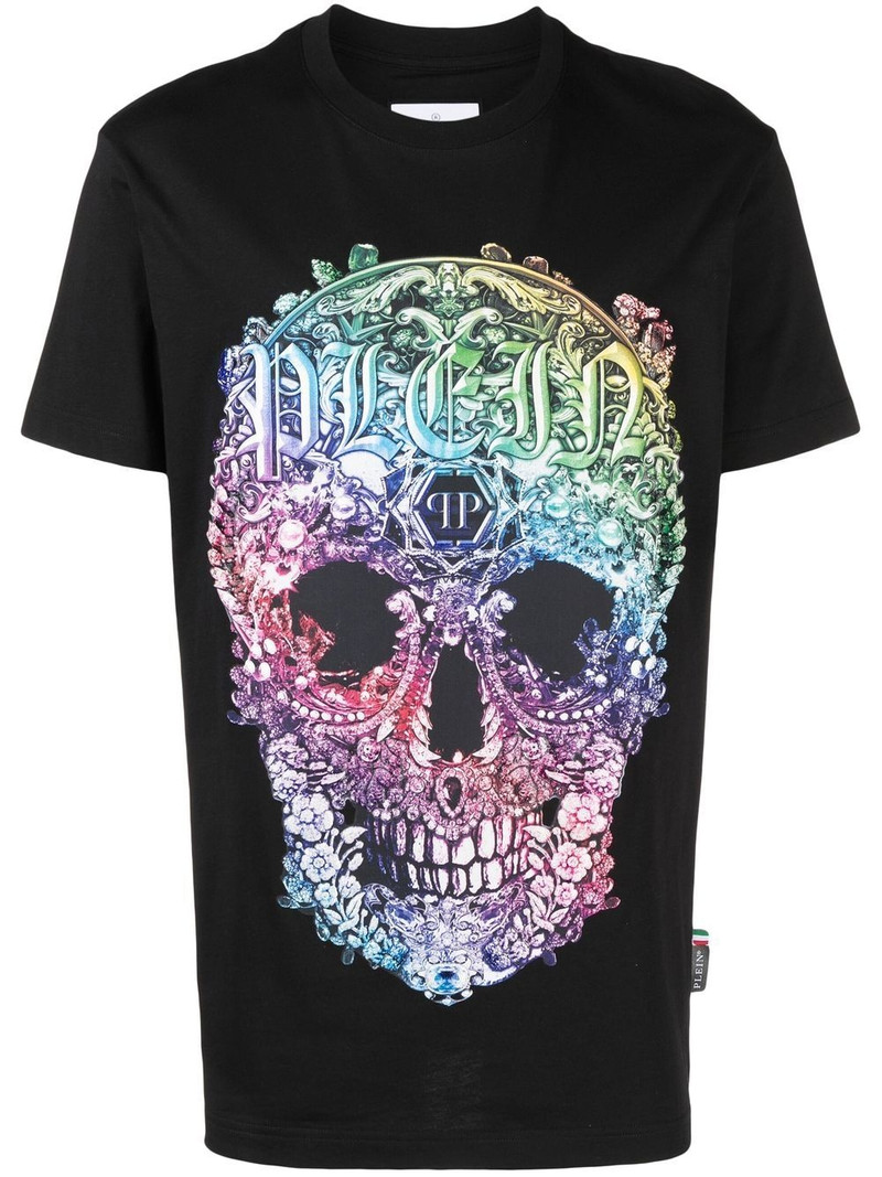 baroque skull-print T-shirt 1