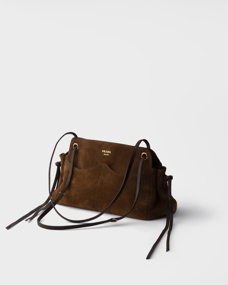 Prada Carry large suede tote bag 3