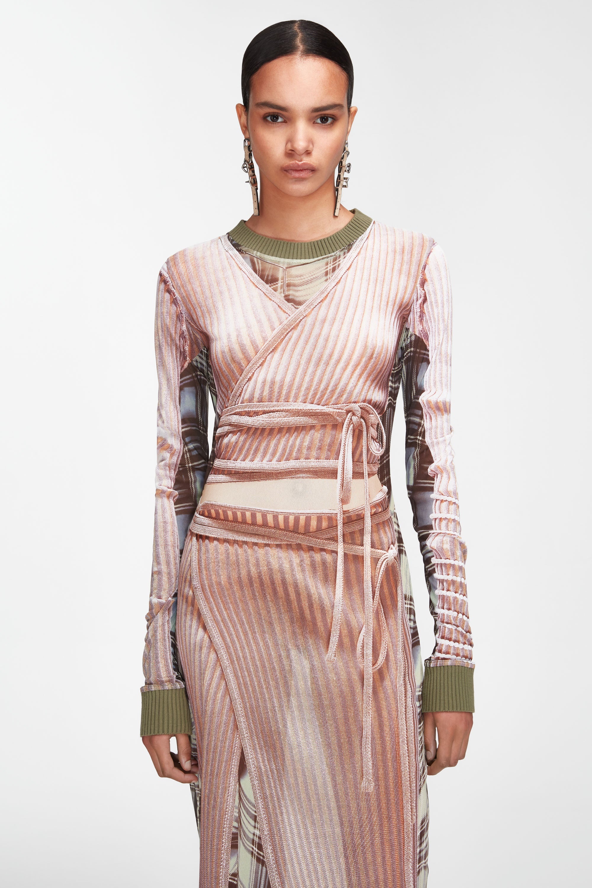 Trompe L'Oeil Wrap Knit Maxi Dress - 2