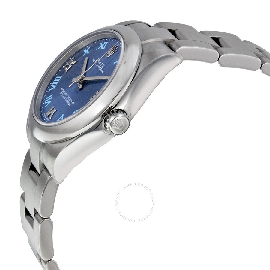 Pre-owned Rolex Oyster Perpetual Azzuro Blue Dial Ladies Watch 177200BLRO - 2