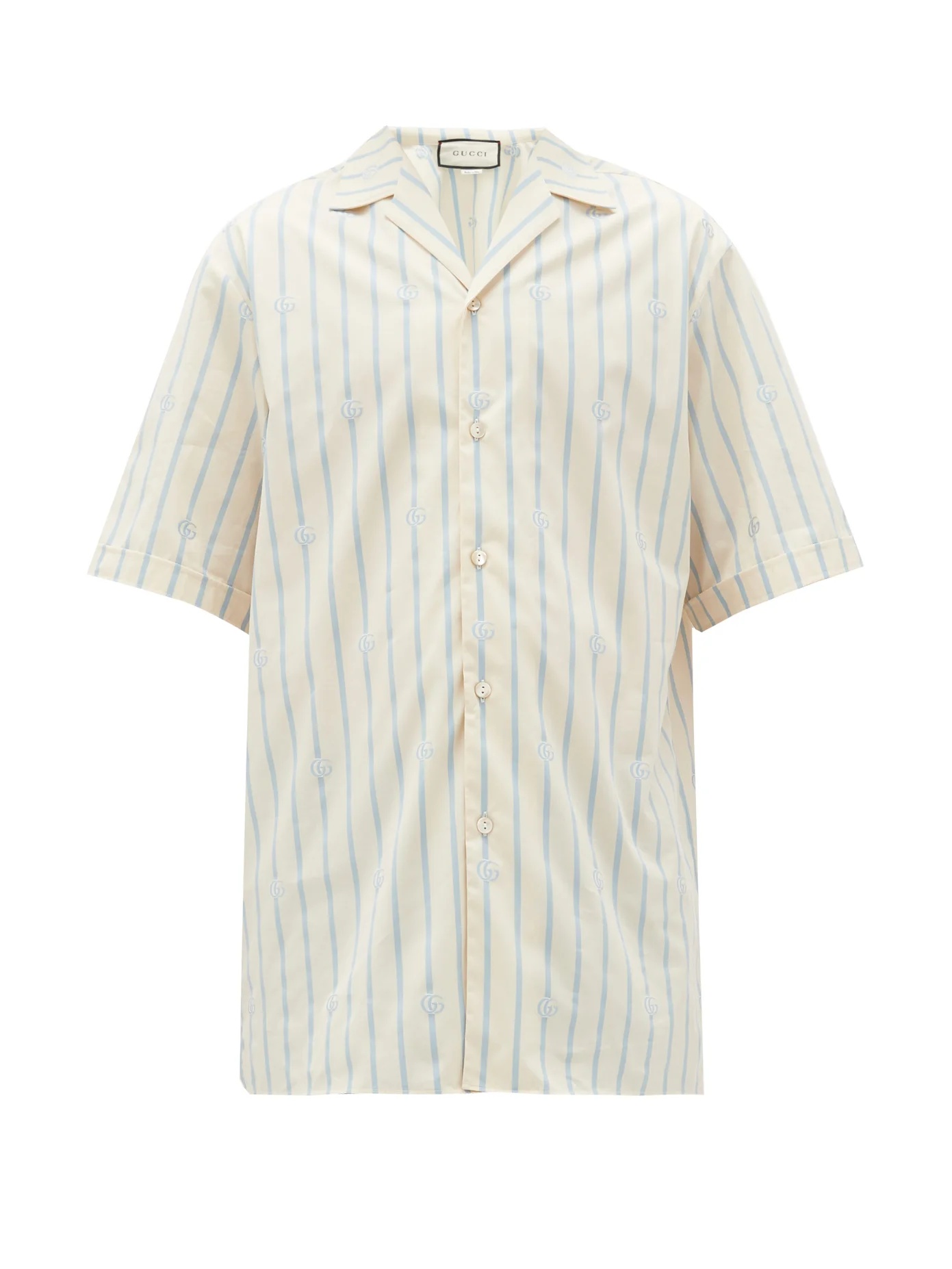 Striped GG-jacquard cotton shirt - 1