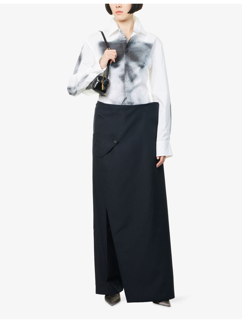 Jean Paul Gaultier The Wraparound Wide-Leg Woven Pant Skirt outlook