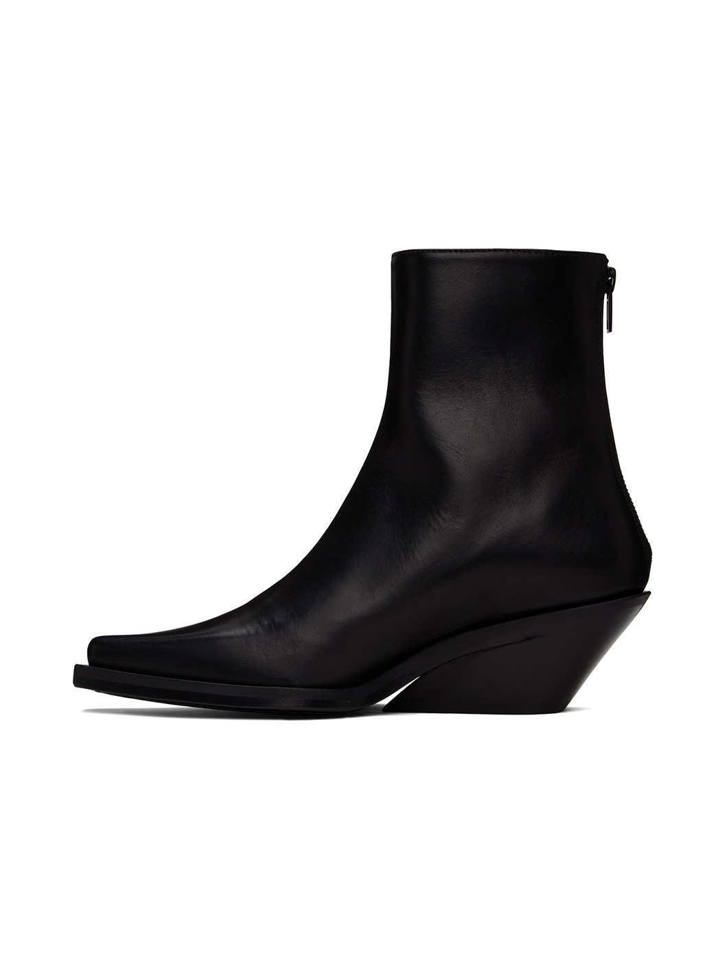 Black Rumi Cowboy Ankle Boots - 3