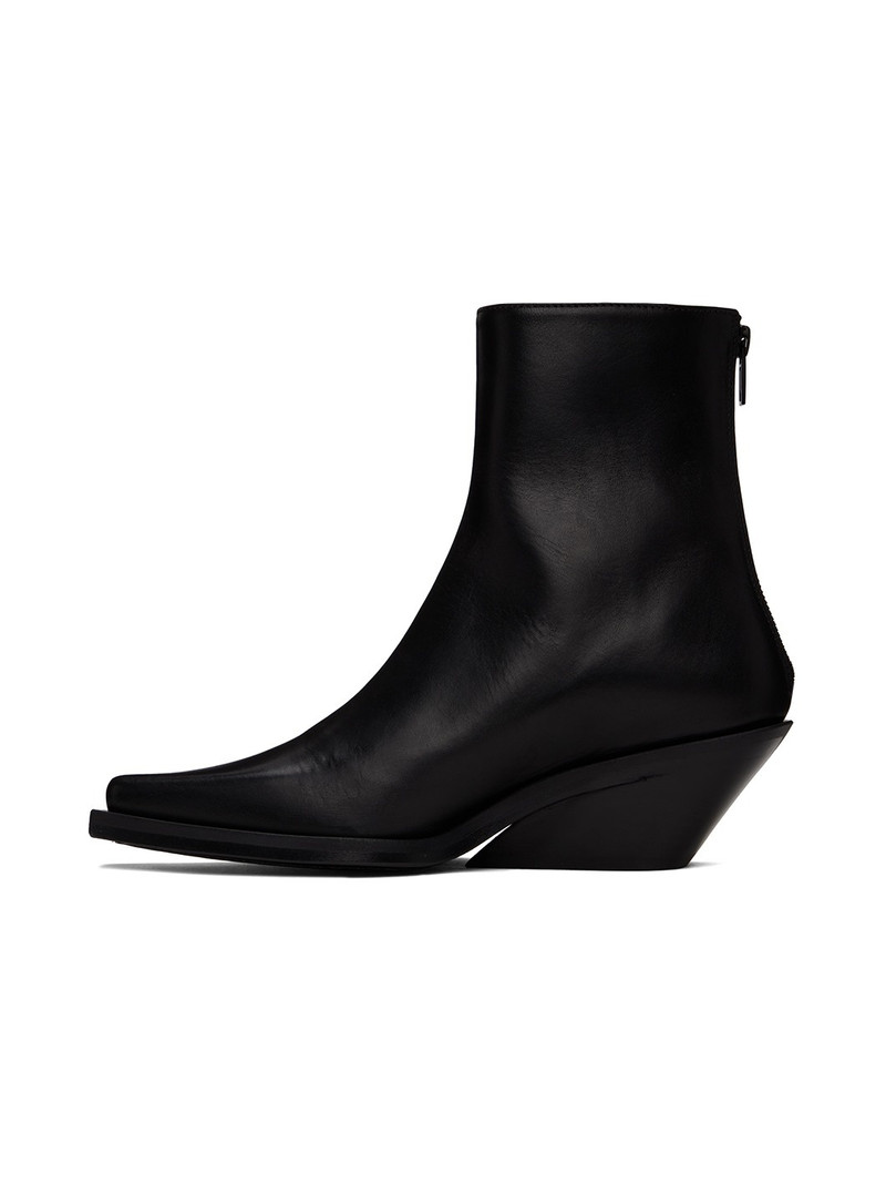 Black Rumi Cowboy Ankle Boots 3