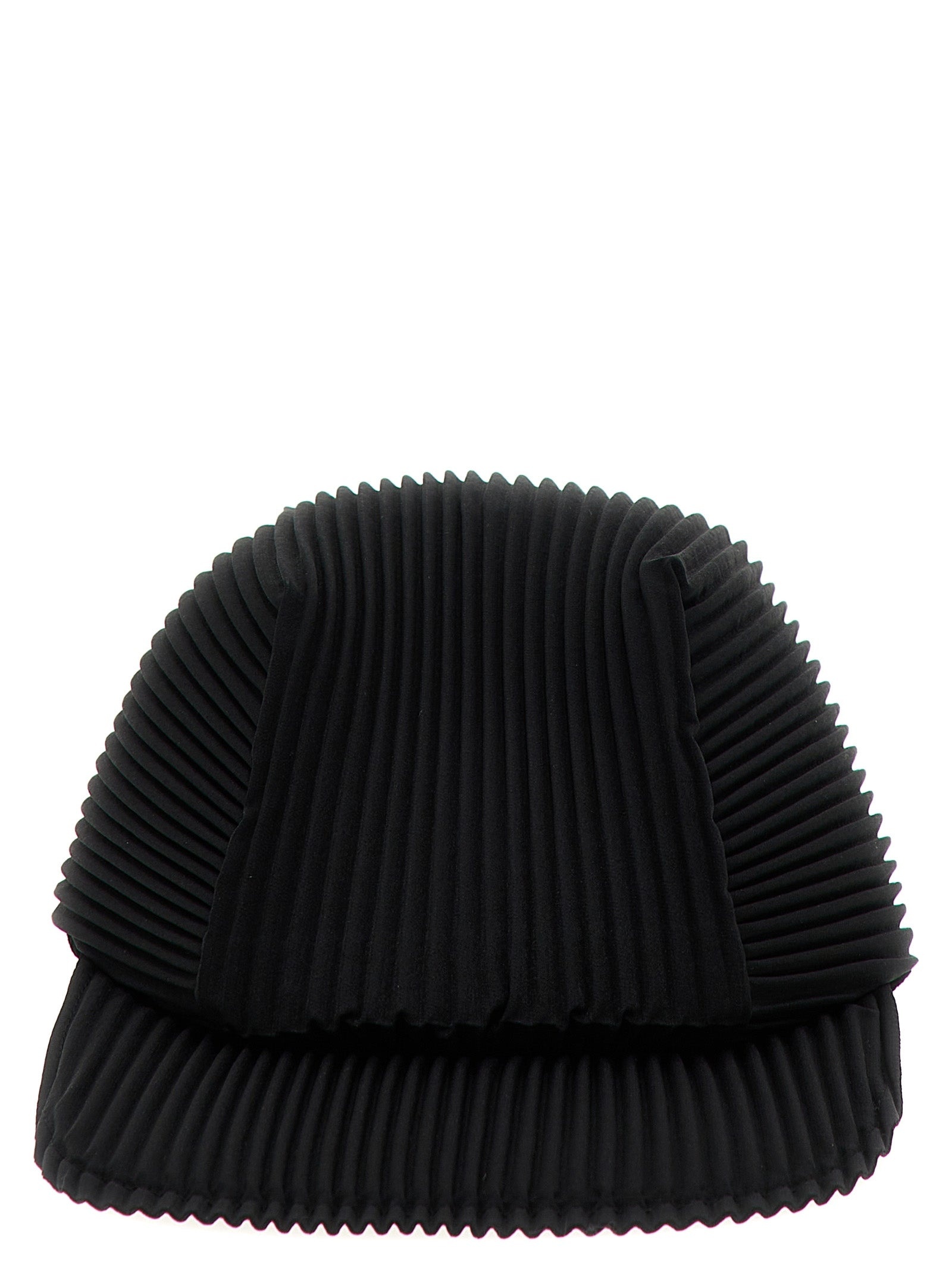 Pleated Baseball Cap Hats Black - 1