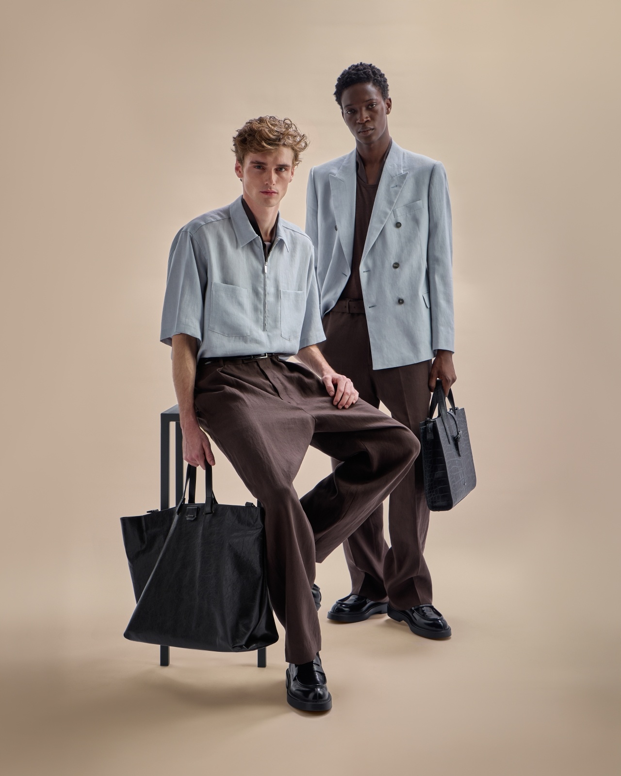 PURE LINEN SHIRT WITH PARTIAL ZIP - 6