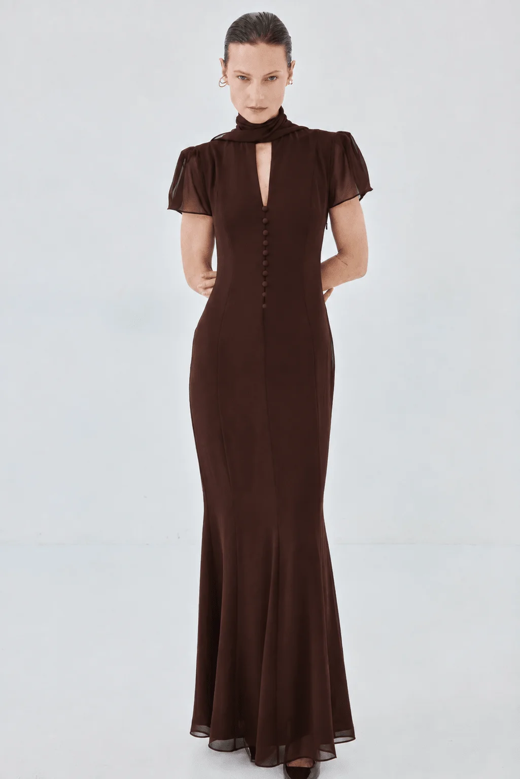 NIEBLA MAXI DRESS IN PLUM CHIFFON - 1