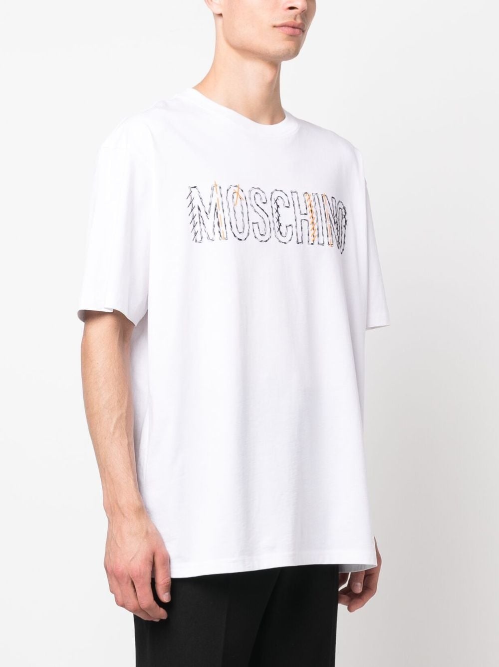 embroidered-logo cotton T-shirt - 3