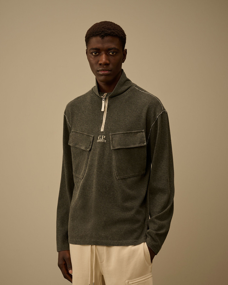 Heavy Jersey Plated Half Zip Sweatshirt 3
