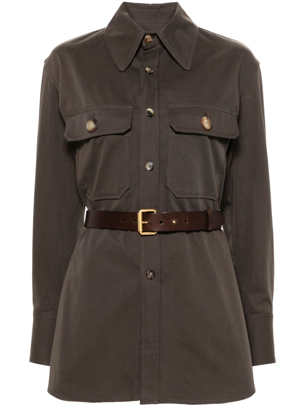 point-collar organic cotton shirt - 1