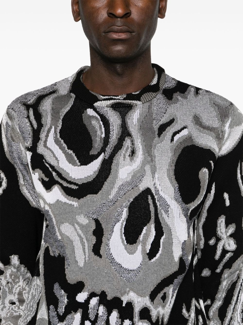 abstract pattern-jacquard jumper - 5