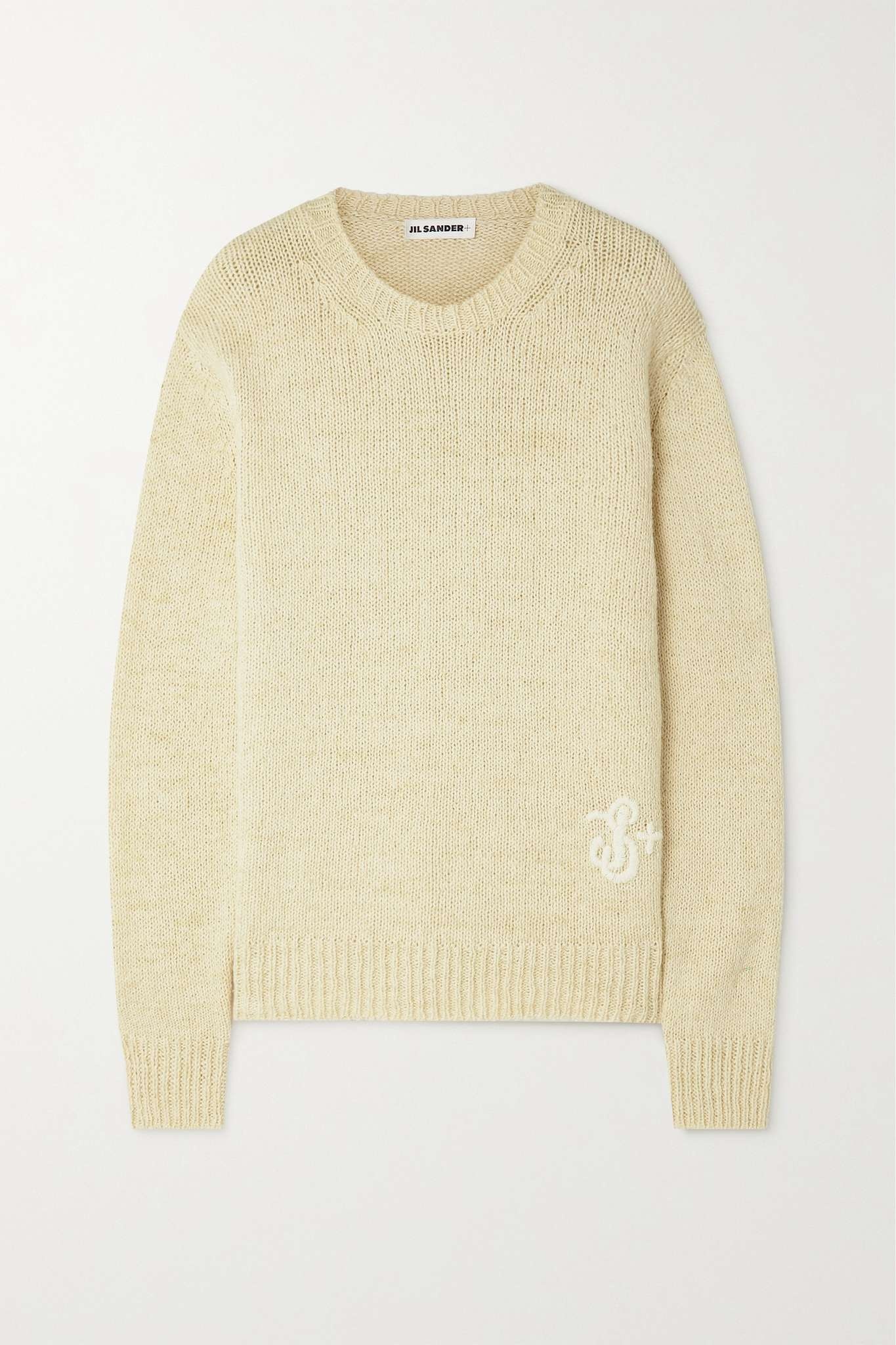 Embroidered cotton and wool-blend sweater - 1