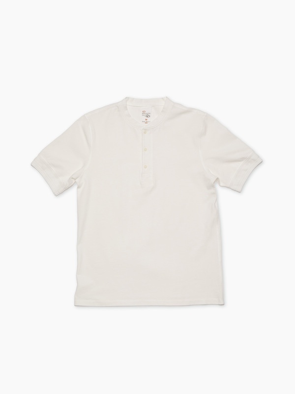 Short Sleeve Henley T-Shirt Ecru - 1