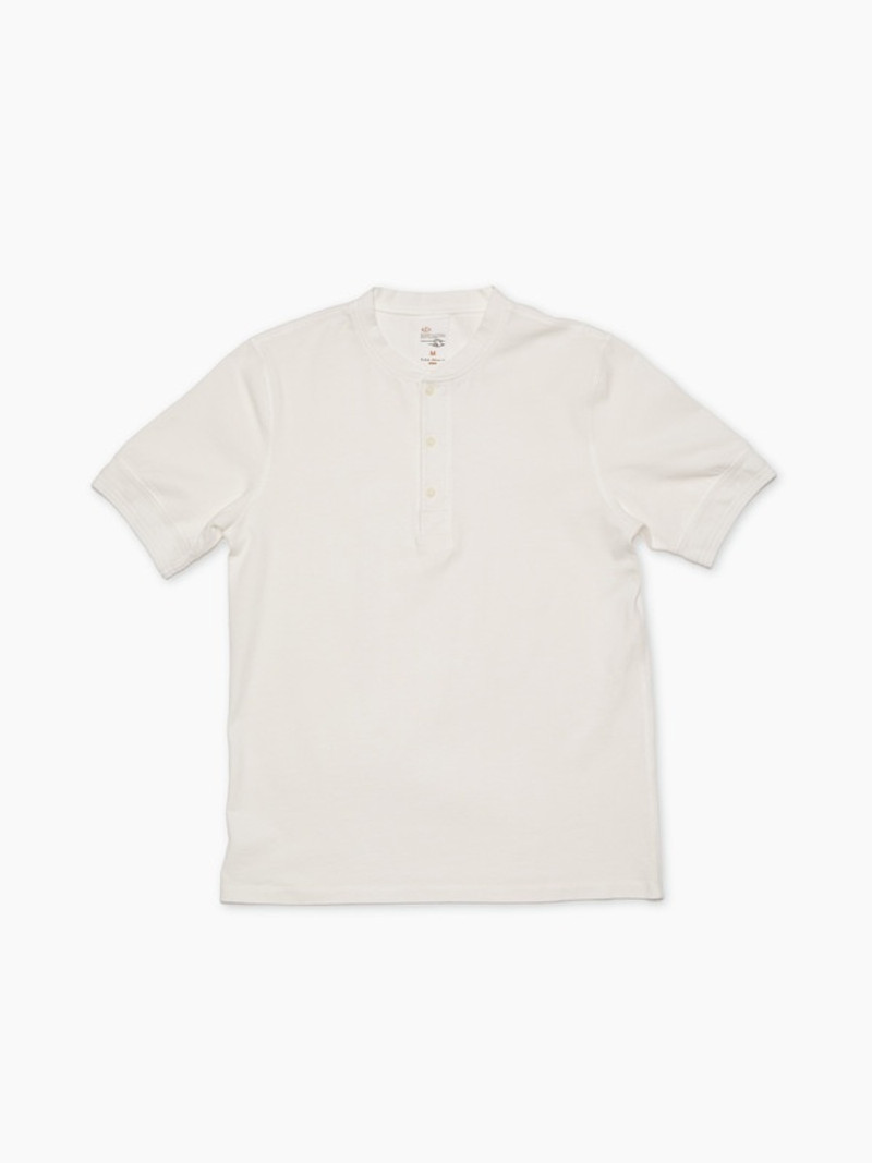 Short Sleeve Henley T-Shirt Ecru 1