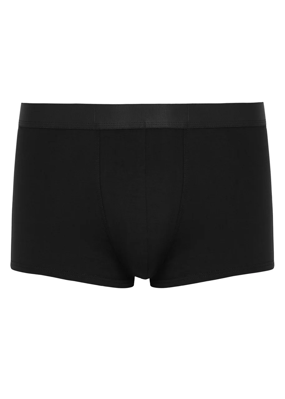 Black stretch-Lyocell boxer trunks - 1