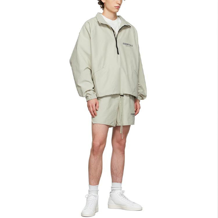 Fear of God Essentials FW21 Half-zip Track Jacket Green/Concrete FOG-FW21-105 - 4