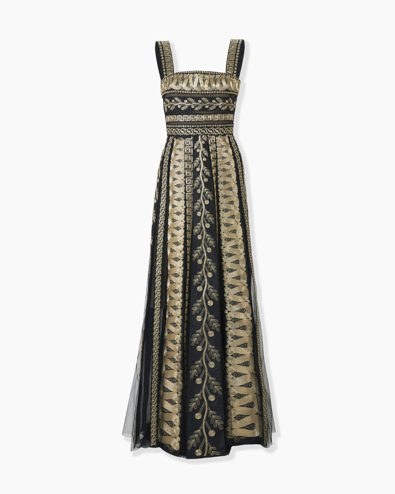 Embroidered A-Line Gown 1