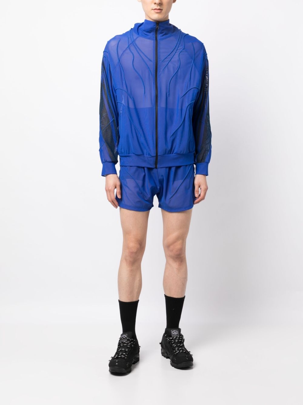 semi-sheer track shorts - 2