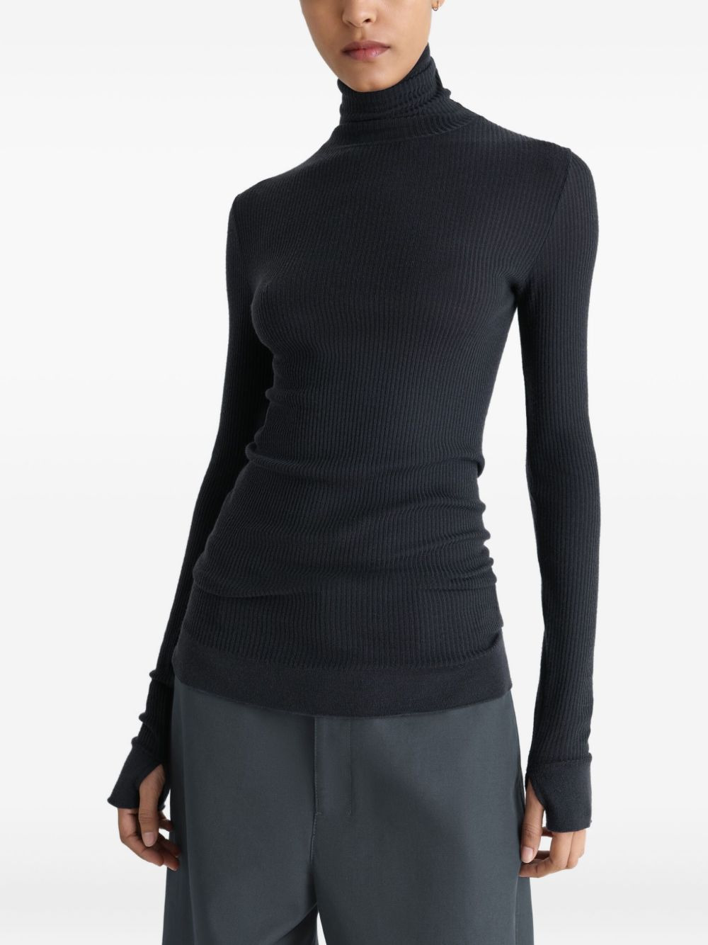 ribbed high-neck top - 3