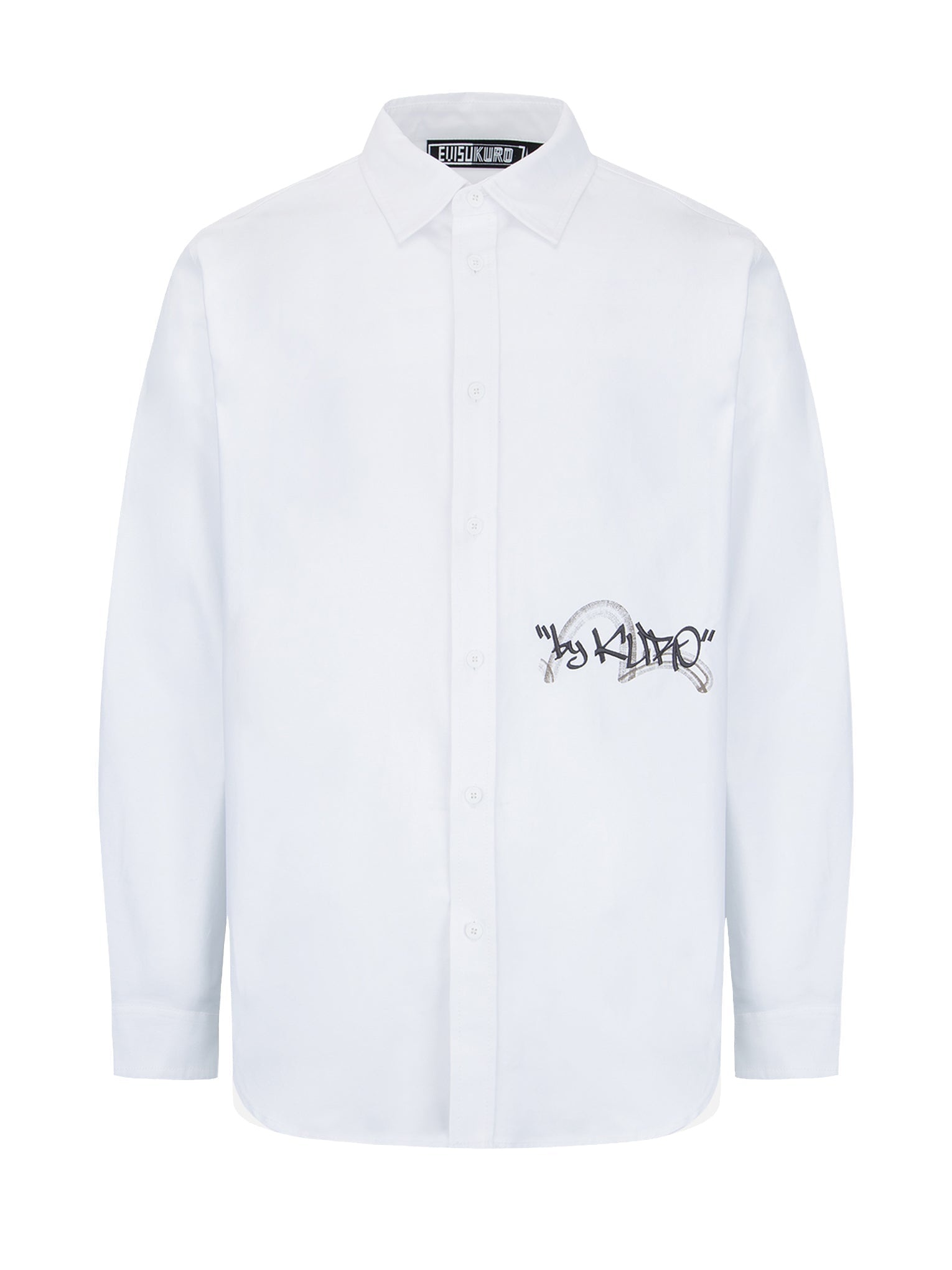 Kamon and Graffiti Print Oxford Shirt - 12
