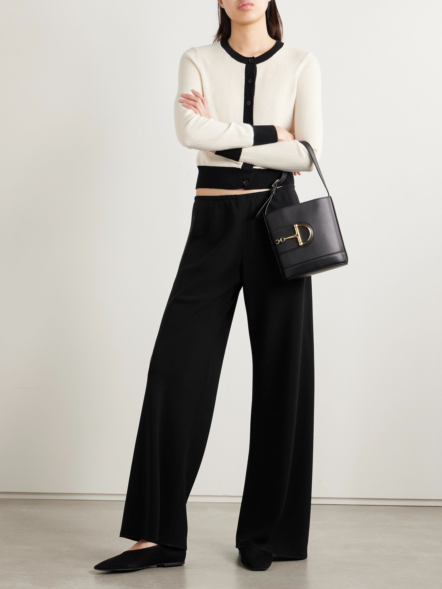 Marlow crepe wide-leg pants Black - 2