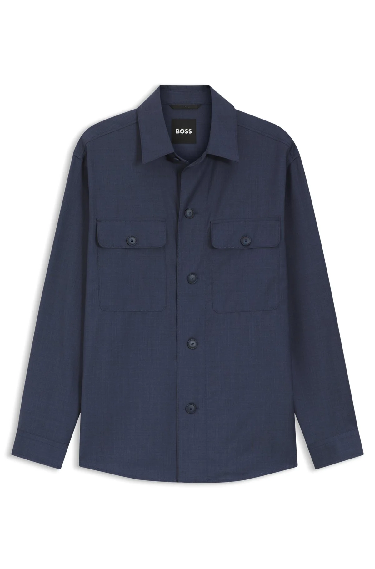 RELAXED-FIT OVERSHIRT IN WASHABLE VIRGIN WOOL - 1