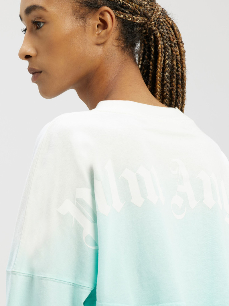 Gradient Cropped Overlogo T-Shirt 6