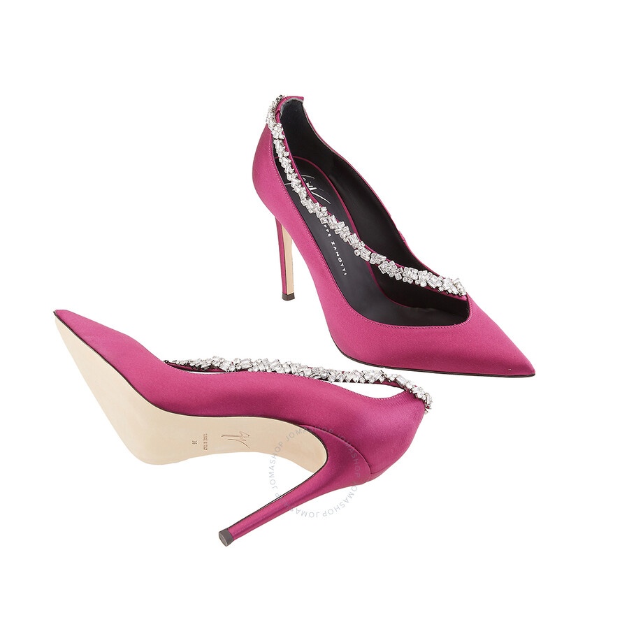 Giuseppe Zanotti Ladies Crystal Strap Pointed-Toe Pumps - 2