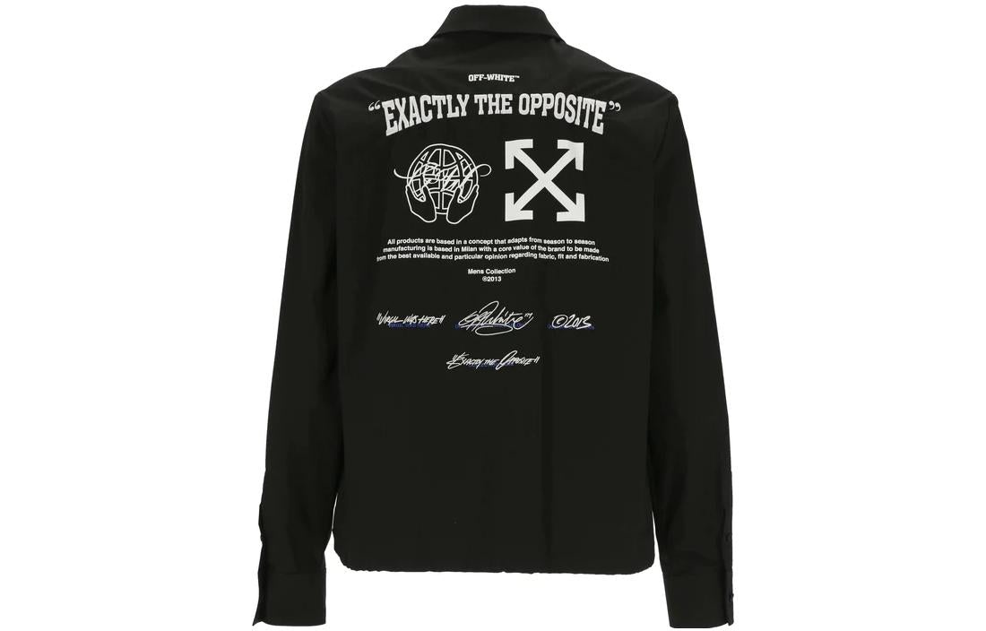 Off-White Exact Opp Zip Hybrid Shirt Jacket 'Black' OMGE008S23FAB0031001 - 2