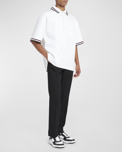 Valentino Men's Oversized Polo Shirt with Tipping outlook