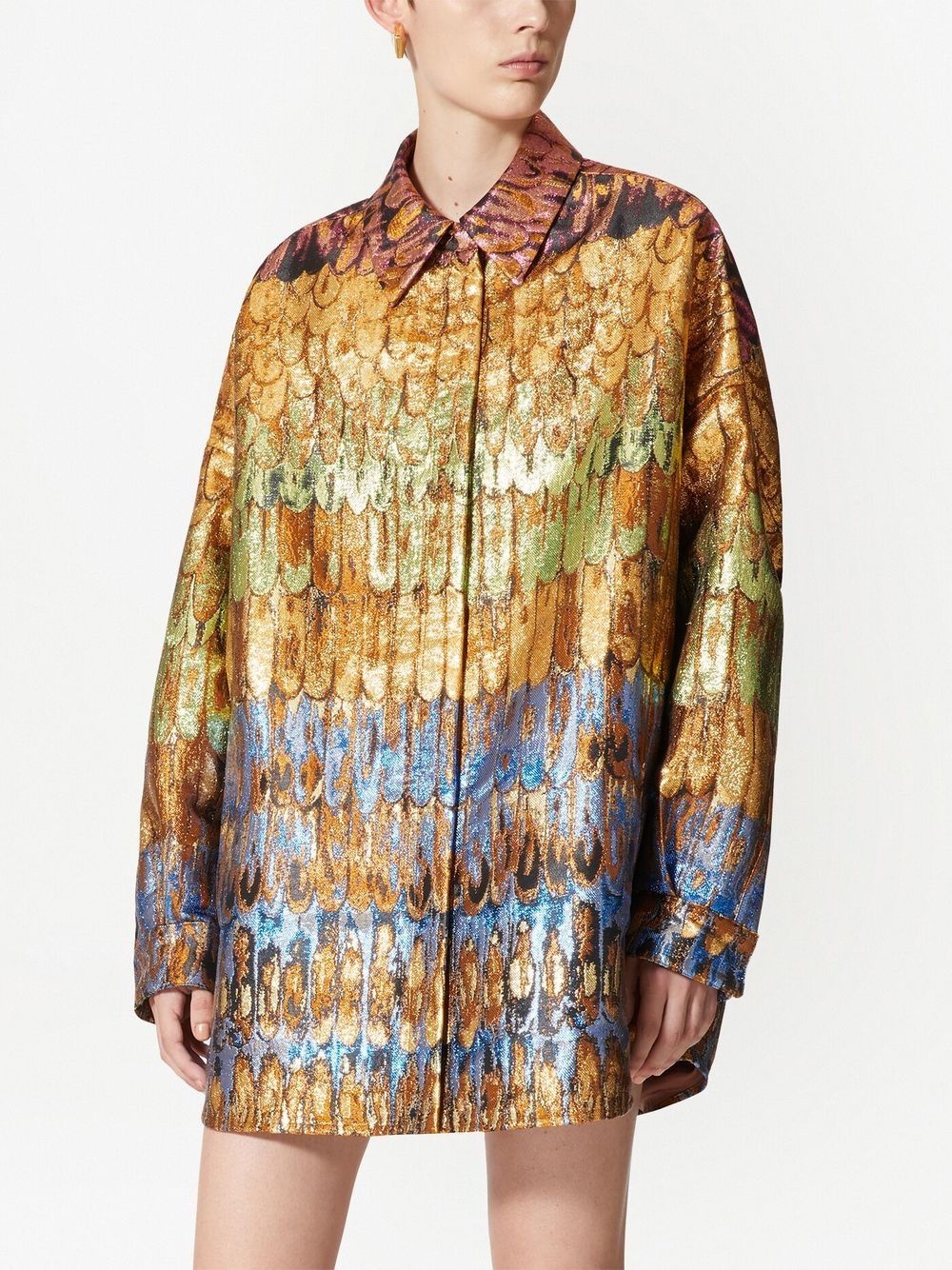 Golden Wings brocade overshirt - 3