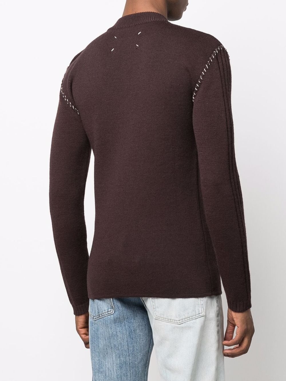 contrasting-stitch jumper - 4