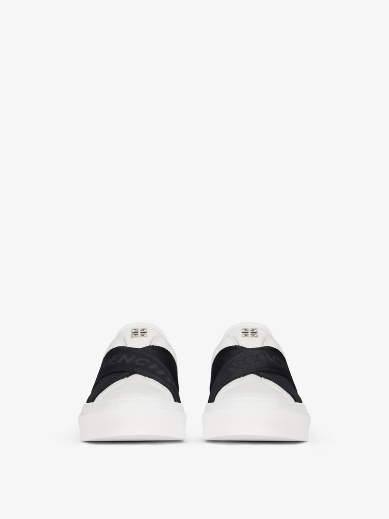 Givenchy CITY SPORT SNEAKERS IN LEATHER WITH DOUBLE WEBBING STRAP outlook