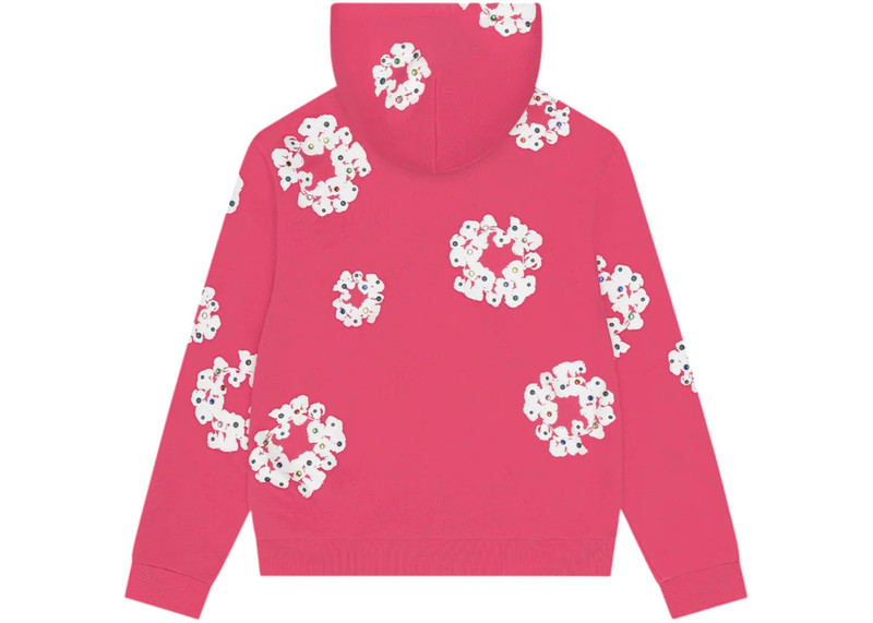 DENIM TEARS Denim Tears Rhinestone Cotton Wreath Zip Hoodie Pink outlook