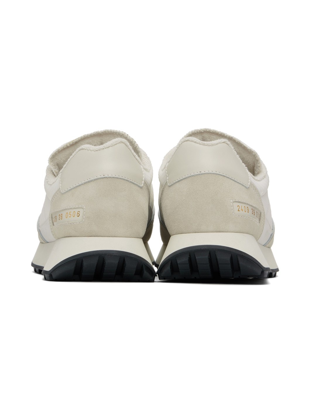 White & Beige Track Classic Sneakers - 2
